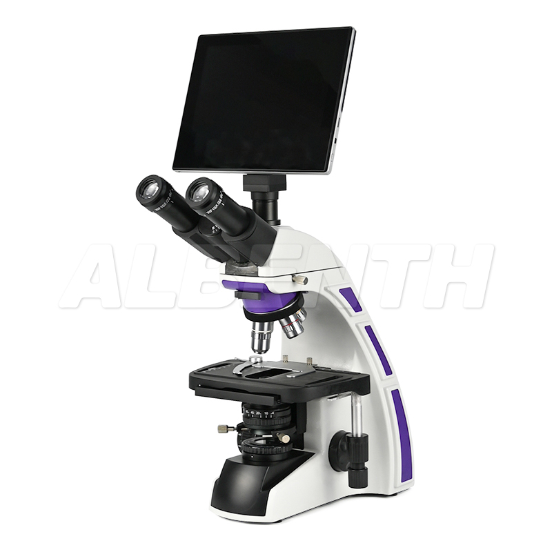 Medical Lab Video - 5.0MP 9.7 インチ LCD デジタル三眼実験室用複合顕微鏡 40X-2500X