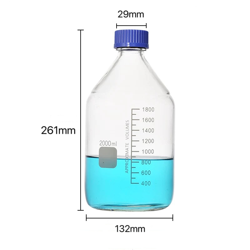 2000 ミリリットル試薬ボトルねじ口ブルーキャップ 2L  - Medical Lab Technology のレビューと価格
